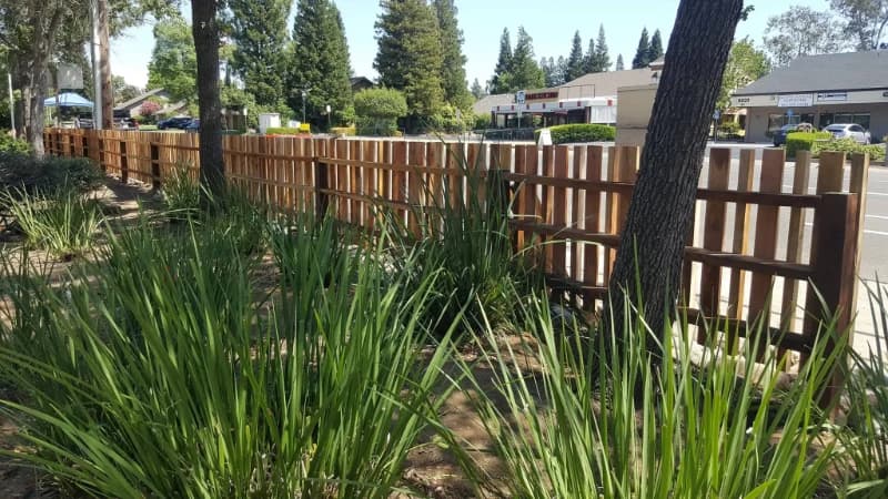 Outdoor deck and fence construction project